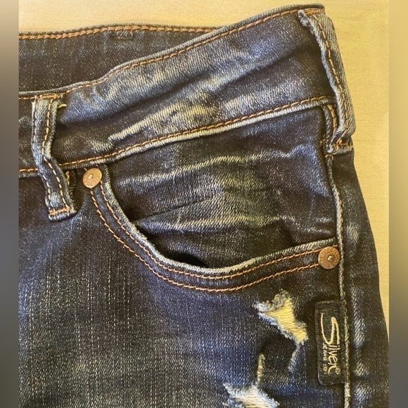 Silver Jeans Co. Elyse Mid Rise Skinny Dark Wash Ladies  W31/L31 - Picture 10 of 16